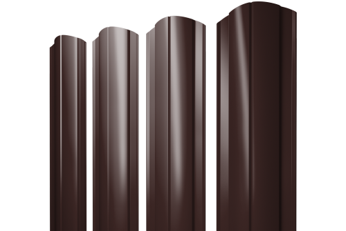 Штакетник Круглый фигурный 0,5 GreenCoat Pural BT, matt RR 887 шоколадно-коричневый (RAL 8017 шоколад) - купить по низкой цене в официальном интернет-магазине Grand Line в Москве