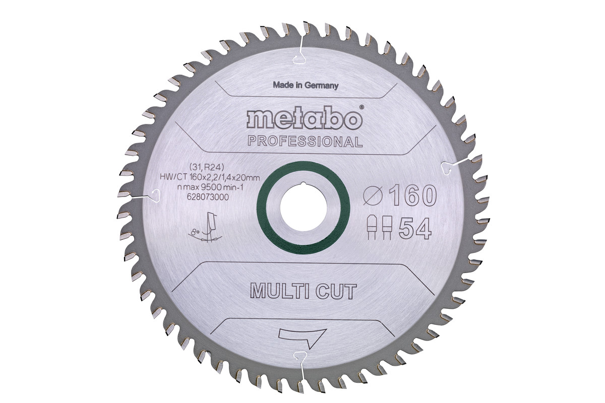 Диск пильный Multi Cut Professional (160х20, Z54 FZ/TZ 8°) Metabo 628073000  - купить по низкой цене в официальном интернет-магазине Grand Line в Москве