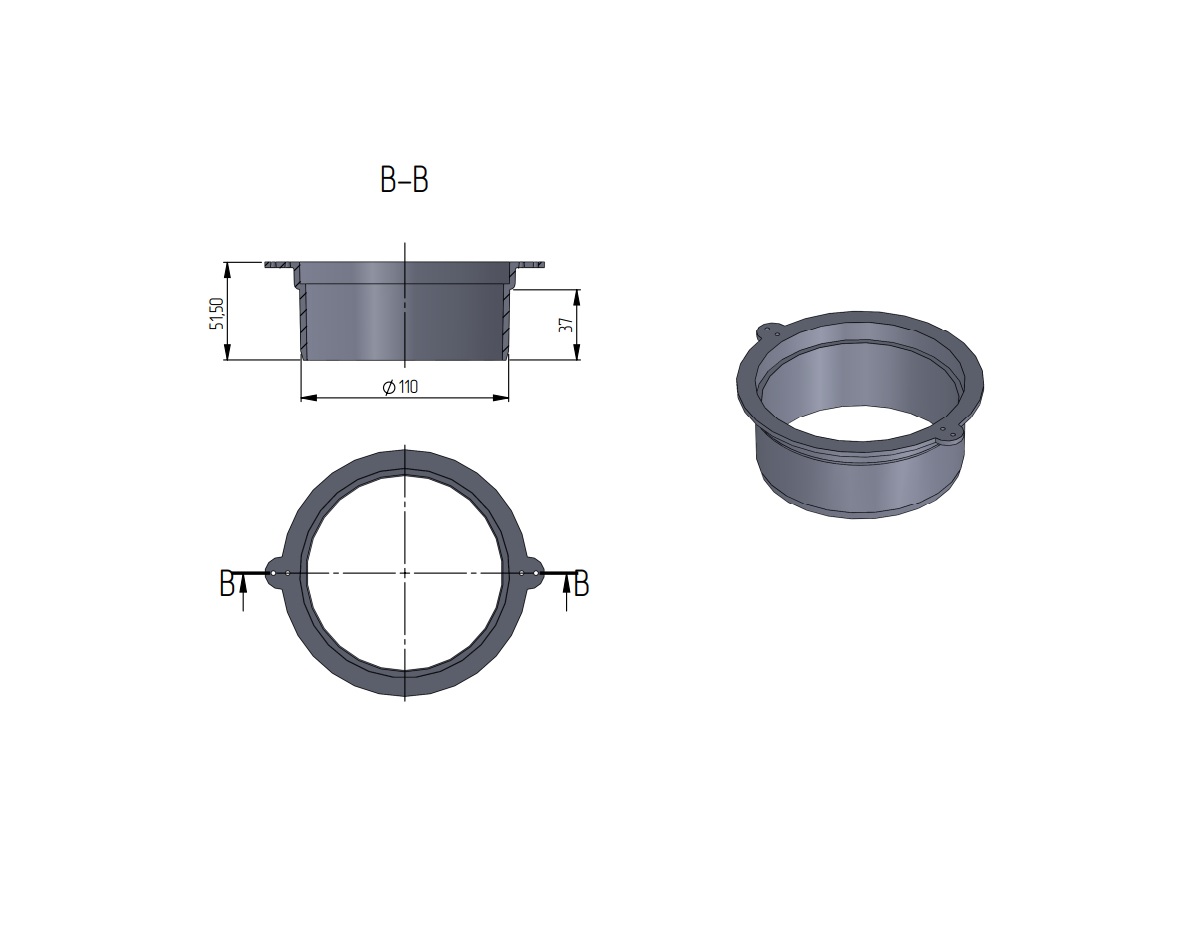 Патрубок DN 110 (для низкопрофильных лотков DN100 и DN150), класс нагрузки  А15 Aquastok (9310101), цена 165 рублей за шт - купить с доставкой по ...